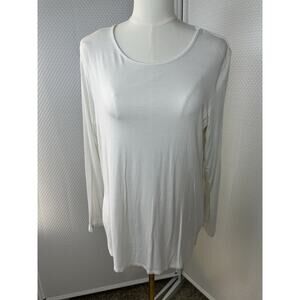 Chicos White long sleeve shirt Large Sz 2 Tall Basics